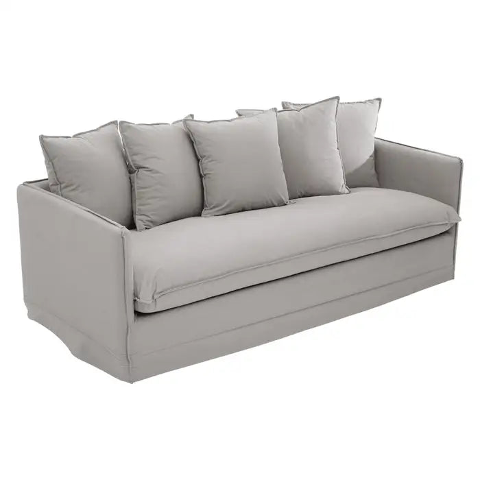 Antibes 3 Seater Sofa, Grey Fabric, Cushions