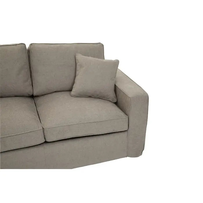 Valensole 2 seater Sofa, Grey Fabric, Cushions, Wooden Legs