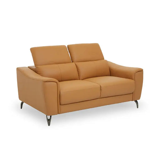 Padua 2 Seater Sofa, Back Armrests, Metal Legs, Brown Leather
