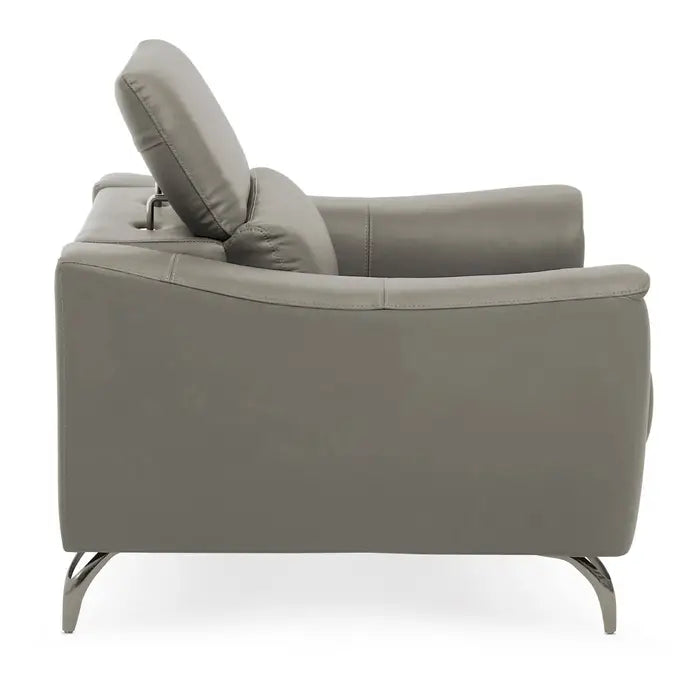 Padua Grey Leather Armchair / Accent Chair