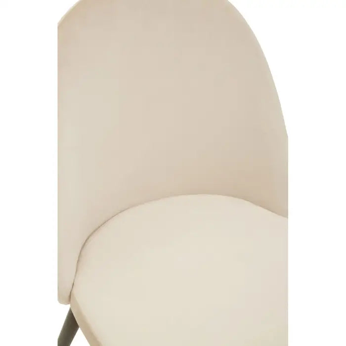 Gilden Dining Chair With White Velvet Curved Back