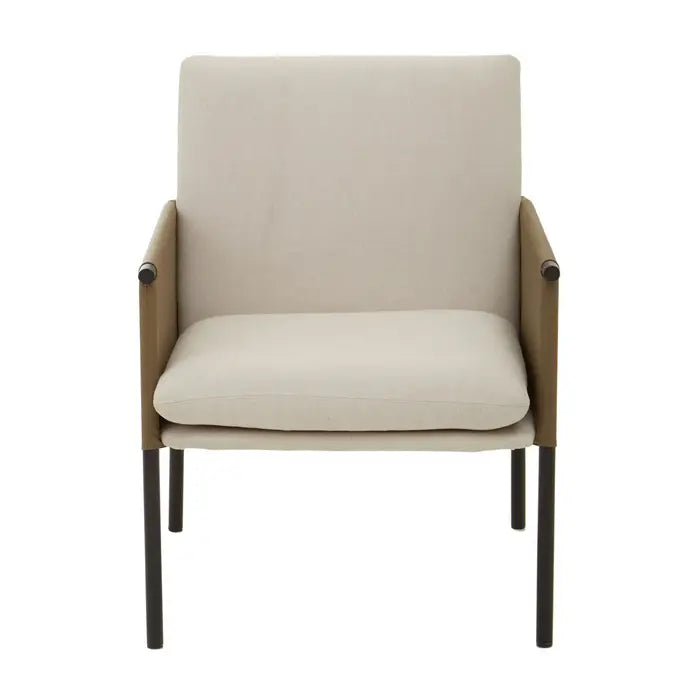 Gilden Dining Chair In Cream Fabric With Wood Legs