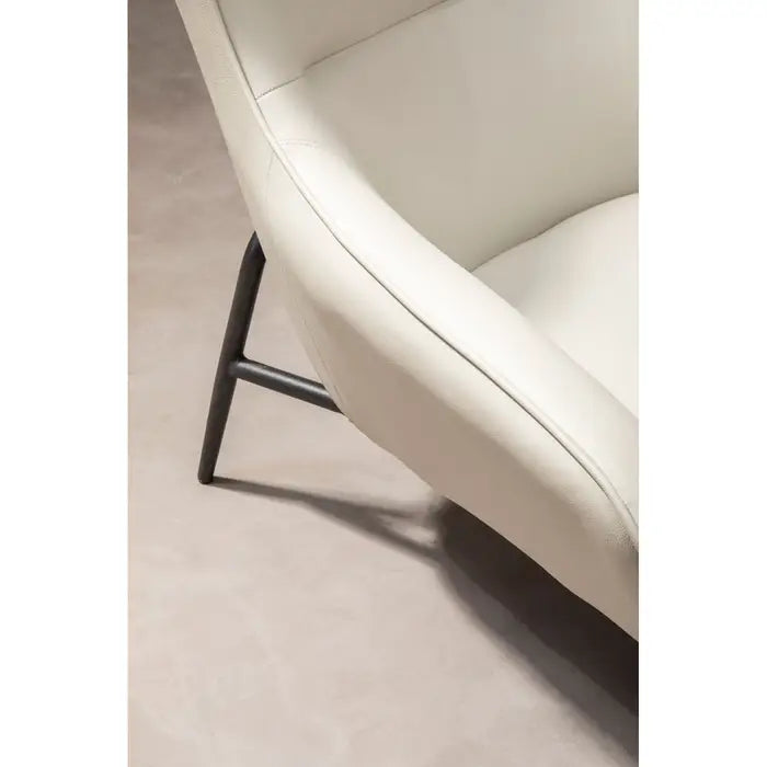 Kaiko White/Stone Leather Armchair / Accent Chair And Footstool
