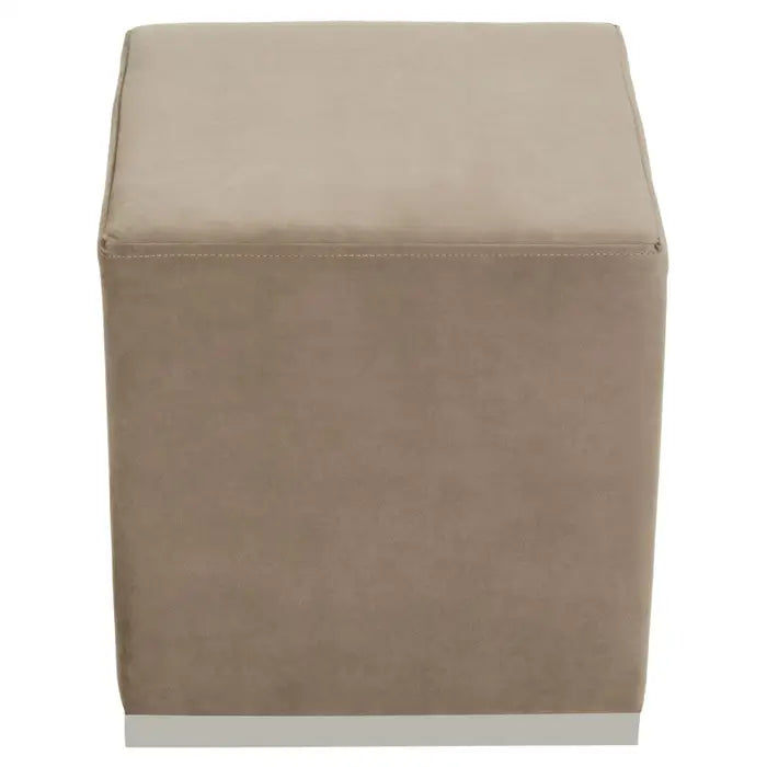 Hagen Mink And Silver Square Stool