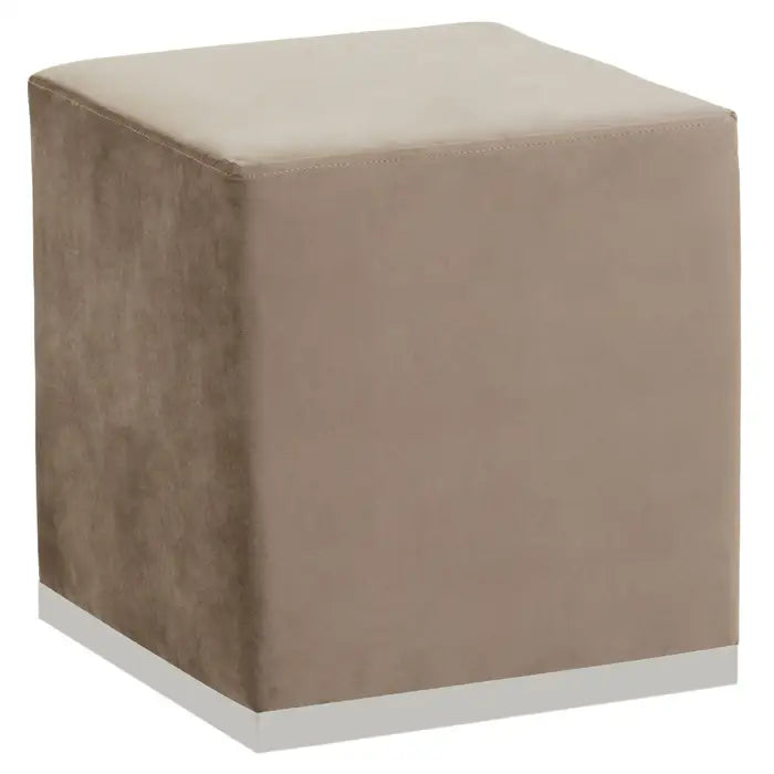 Hagen Mink And Silver Square Stool