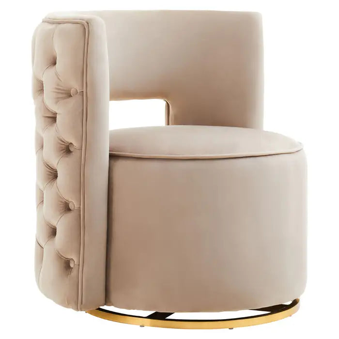 Yasmeen Mink Velvet Swivel Chair / Accent Chair