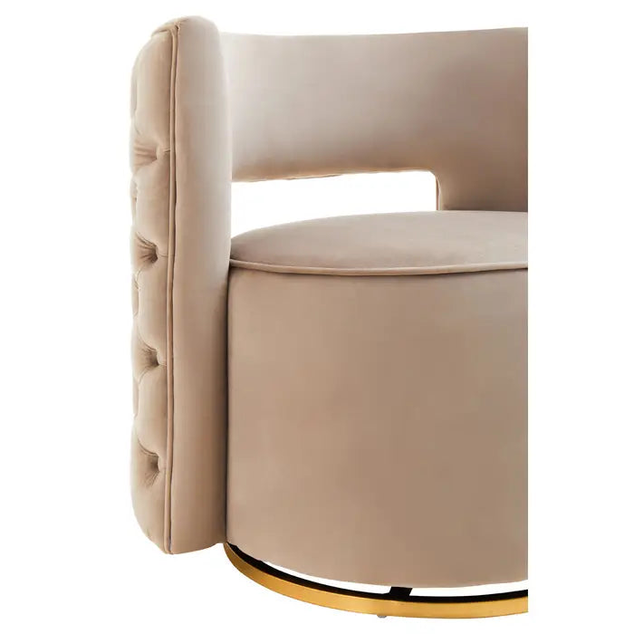 Yasmeen Mink Velvet Swivel Chair / Accent Chair