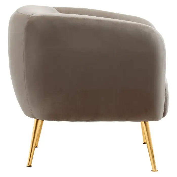 Yasmeen Dark Beige Velvet Armchair / Accent Chair
