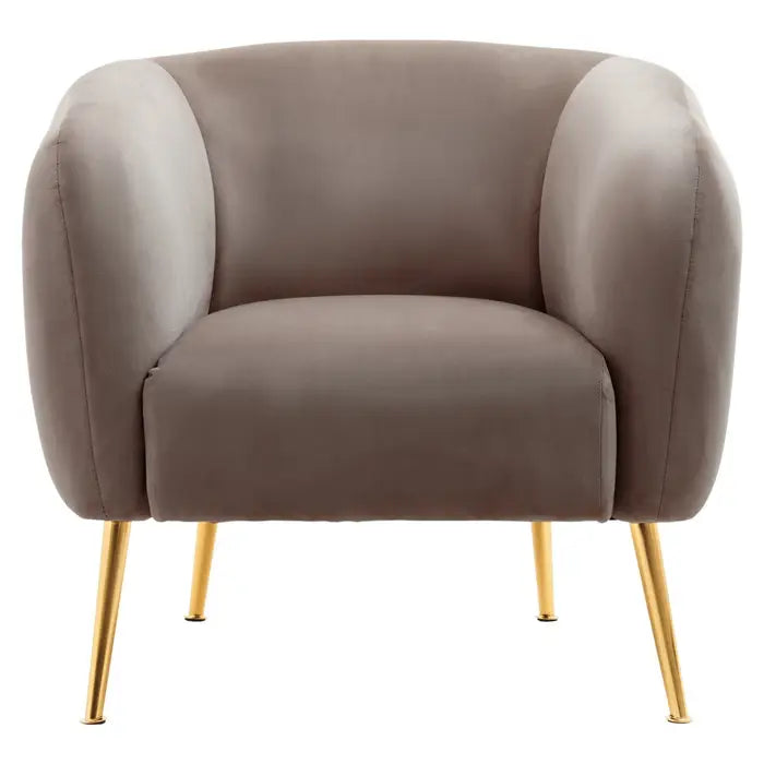 Yasmeen Dark Beige Velvet Armchair / Accent Chair