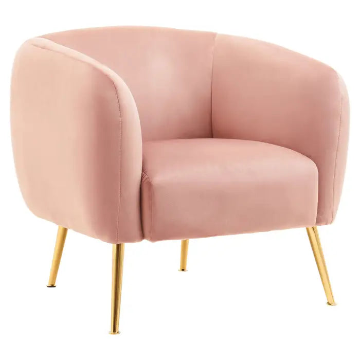 Yasmeen Pink Velvet Armchair / Accent Chair