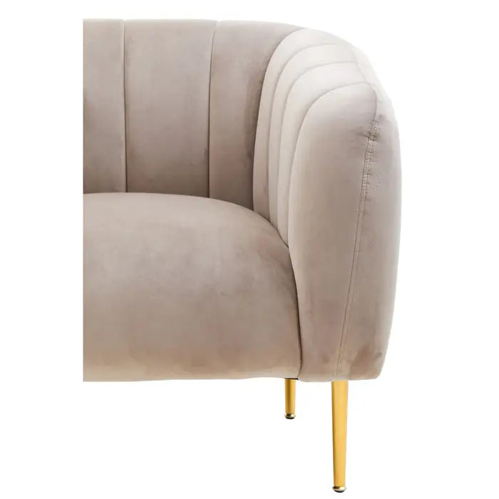 Yasmeen Mink Velvet Channel Detail Armchair / Accent Chair