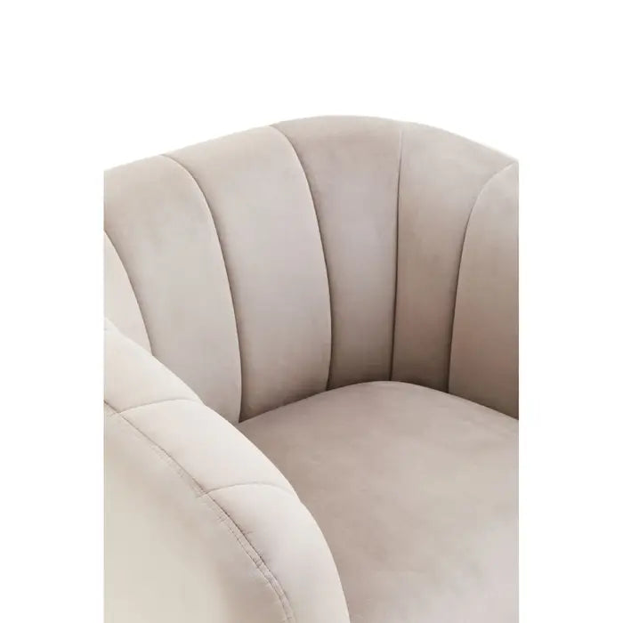 Yasmeen Mink Velvet Channel Detail Armchair / Accent Chair