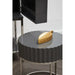 Genoa Side Table, Grey Finish, Stainless Steel Frame, Round Top 