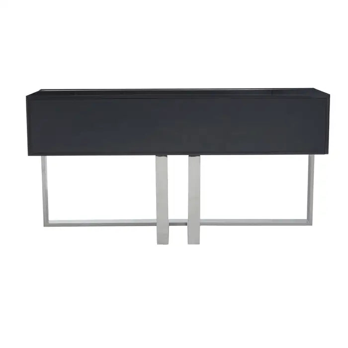 Genoa Console Table, Stainless Steel, Grey Finish