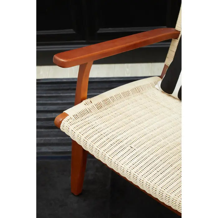 Java Accent Chair, Woven Natural Rattan, Wood Frame