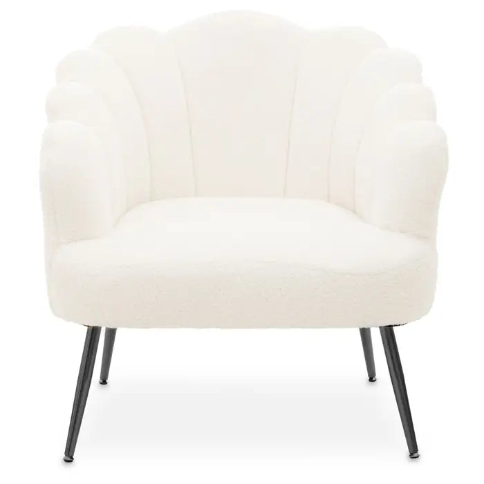 Yazmin White Seashell Black Finish Armchair / Accent Chair