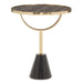 Oria Side Table, Black Metal Base, Round Marble Top