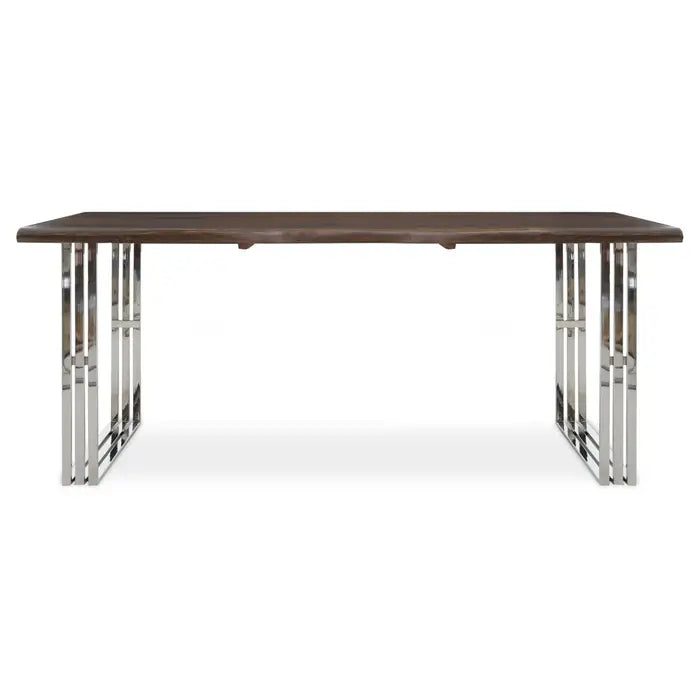 Hampstead Rectangle Dining Table, Dark Wood Top & Chrome Base