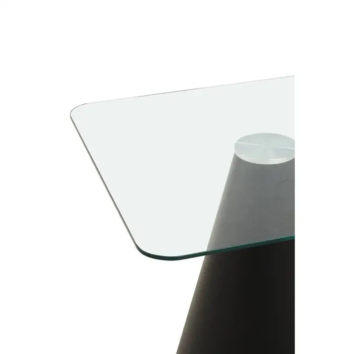 Carlton Square Dining Table, Black Metal & Clear Glass