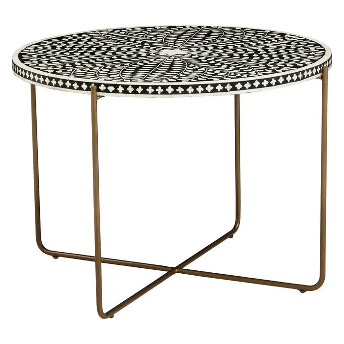 Fusion Coffee Table, Metal Frame, Black Wooden Top