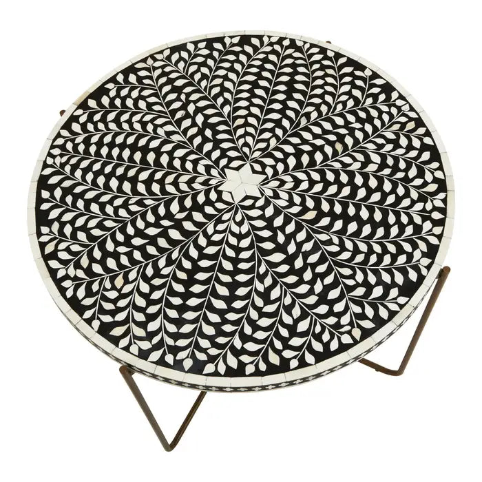 Fusion Coffee Table, Metal Frame, Black Wooden Top