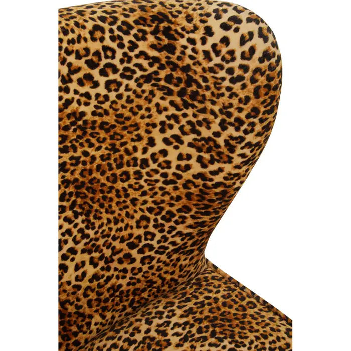 Lexington Accent Chair, Leopard Print Velvet, Wood Legs