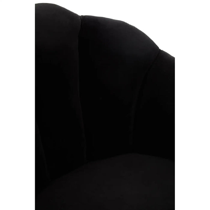 Cefena Accent Chair, Black Velvet, Peacock Design Fabric, Black Wood Legs