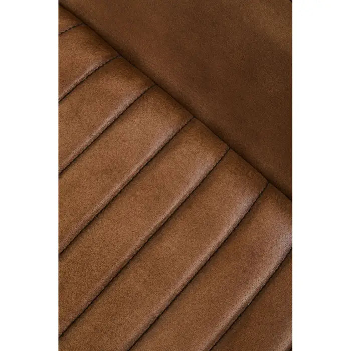 Buffalo Brown Leather Footstool