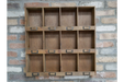 Rustic Wooden Wall Shelf, Storage Unit, Rectangular, Natural, Open Door 