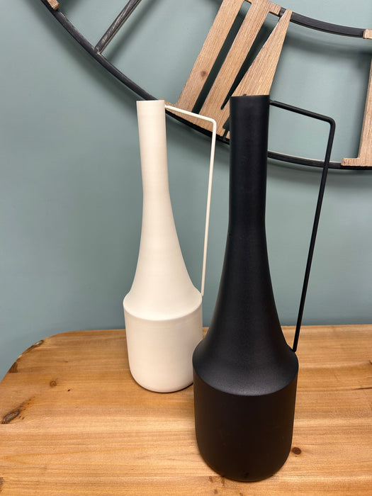 Alexandra Decorative Vase, Modern, Black Metal