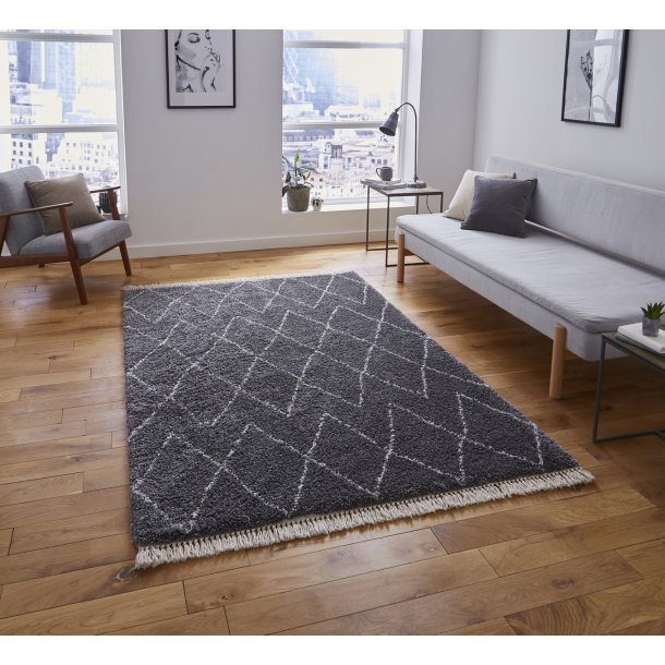 Bohemian Grey Living Room Rug