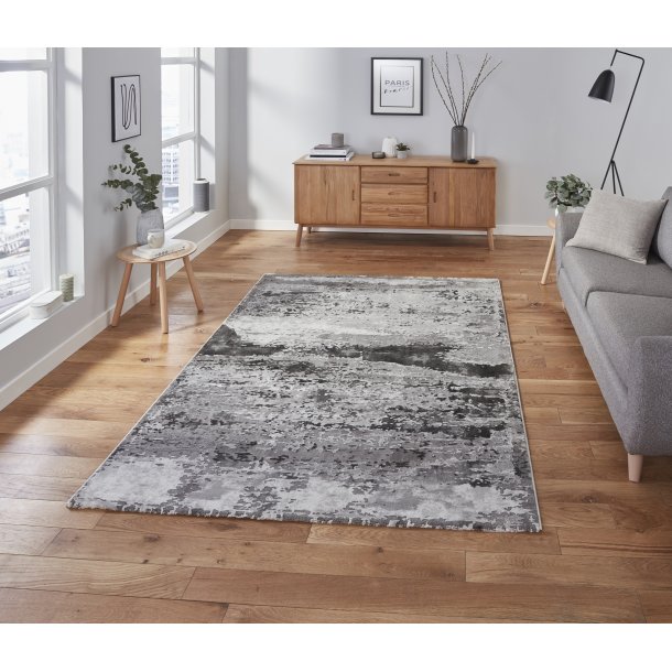 Carlton Grey Abstract Living Room Rug