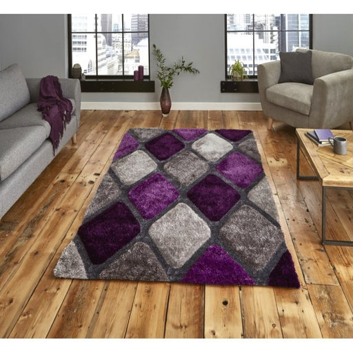 Aria Grey & Purple Rug - 120cm x 170cm, 150cm x 230cm - Decor Interiors