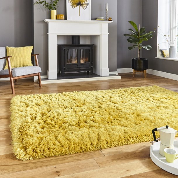 Regal Yellow Living Room Rug