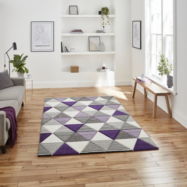 Jersey Grey & Purple Living Room Rug