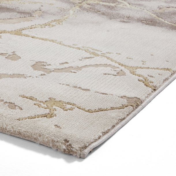 Carlton Beige & Gold Abstract Living Room Rug