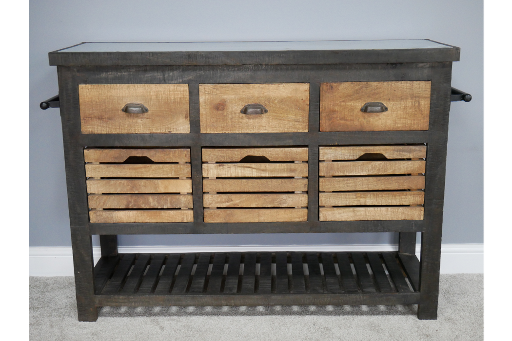 Rustic Wooden Console Table, Sideboard, Storage, 3 Drawer 