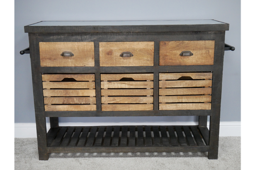 Rustic Wooden Console Table, Sideboard, Storage, 3 Drawer 