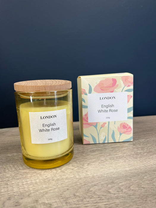 Scented Candle, English White Rose - 220g