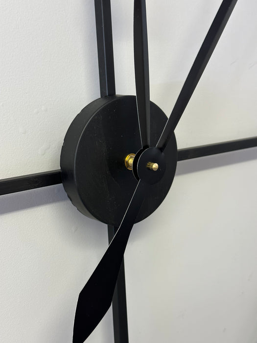 Black Skeleton Wall Clock, Metal, Extra Large
