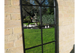 Indoor / Outdoor Curved Black Metal Window Garden Mirror - 165 x 55 cm - Decor interiors