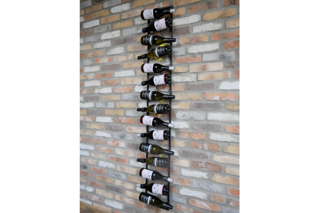 Wine Rack, Wine Bottle Storage, Black Metal, Rectangular, Wall Hanging