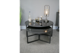 Coffee Tables, Black Metal Frame, Round Glass Top, Set Of Two