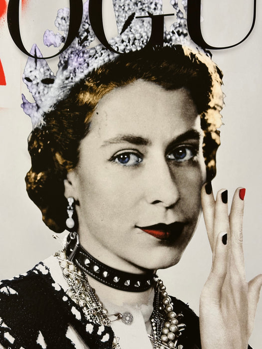 Funky Queen Elizabeth Framed Wall Art - 100 x 70 cm