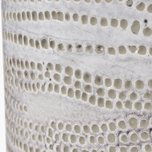 Stem Flower Large Vase, White Design, Stoneware
