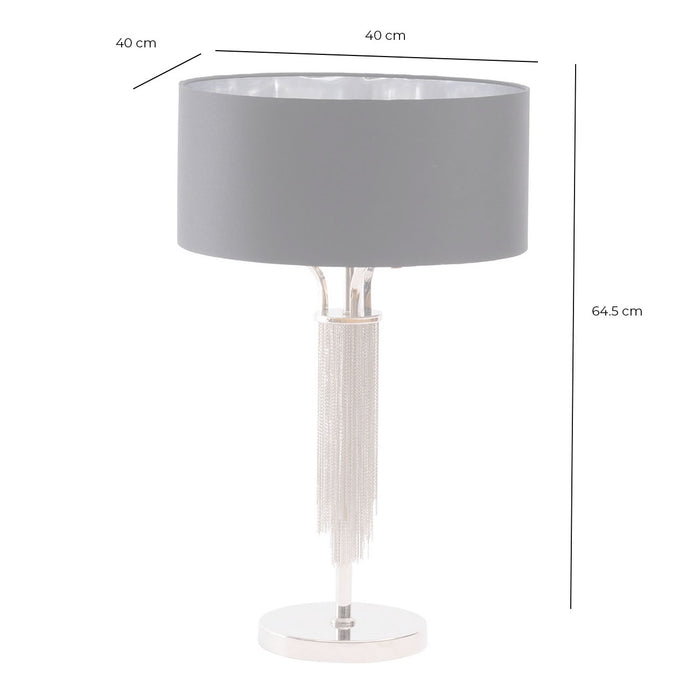 Carole Table Lamp In Nickel With Black Shade