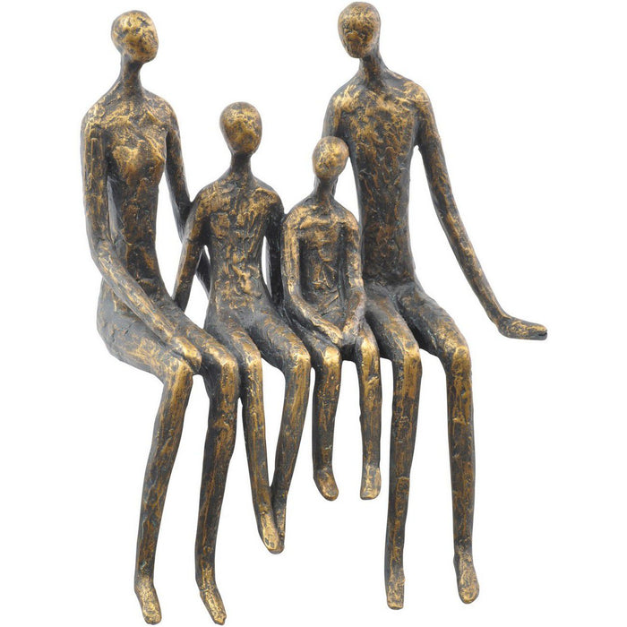 Denton Family Of Four Shelf Sculpture, Aged Bronze