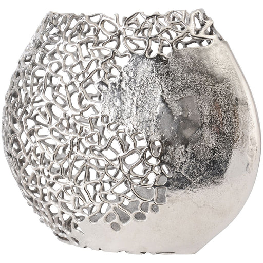 Vendela Coral Ellipse Small Vase, Aluminium, Silver