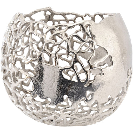 Runa Coral Spherical Vase, Large,  Aluminium, Silver, 