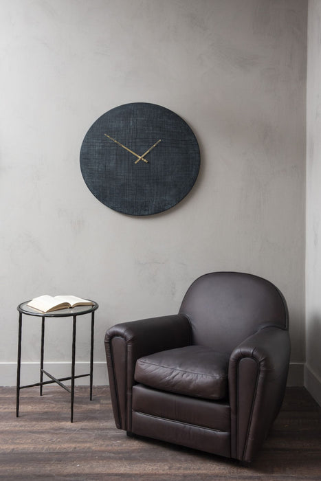 Tindra Wall Clock, Round, Textured Metal, Grey